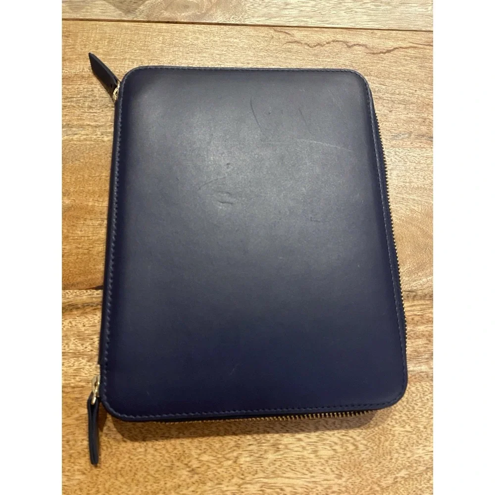 Mark & Graham Leather ESSENTIAL TECH FOLIO, Navy Blue